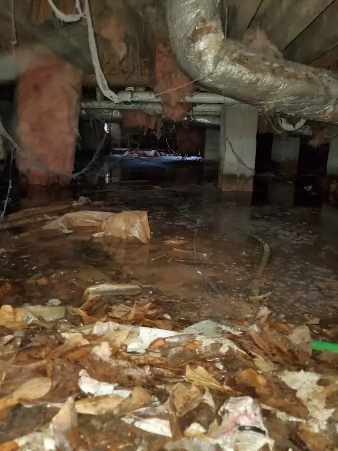Crawl space flood assessment for Commercial Water Damage Restoration in Deerfield